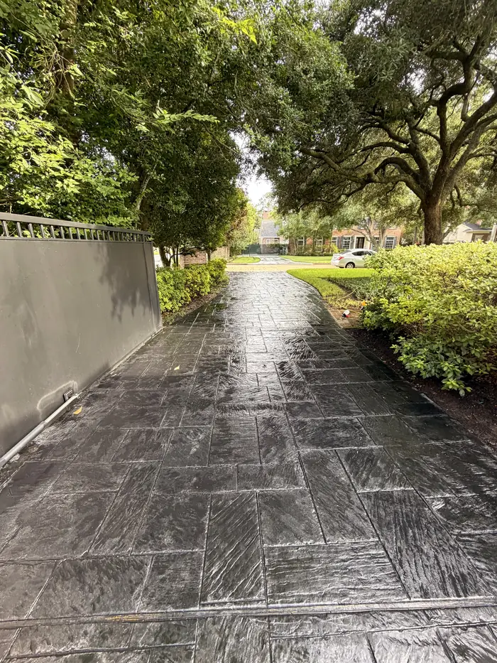 Driveway after pressure washing